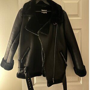 Black Leather Bomber Jacket